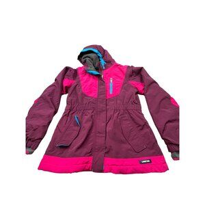 Lands End Kids L 14 Purple & Pink Waterproof Windproof Squall Parka Jacket Nylon